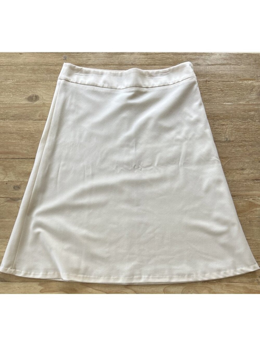 Talbots Womens Ivory Italian Flannel Wool Midi A line Skirt Lined Size 20 NEW